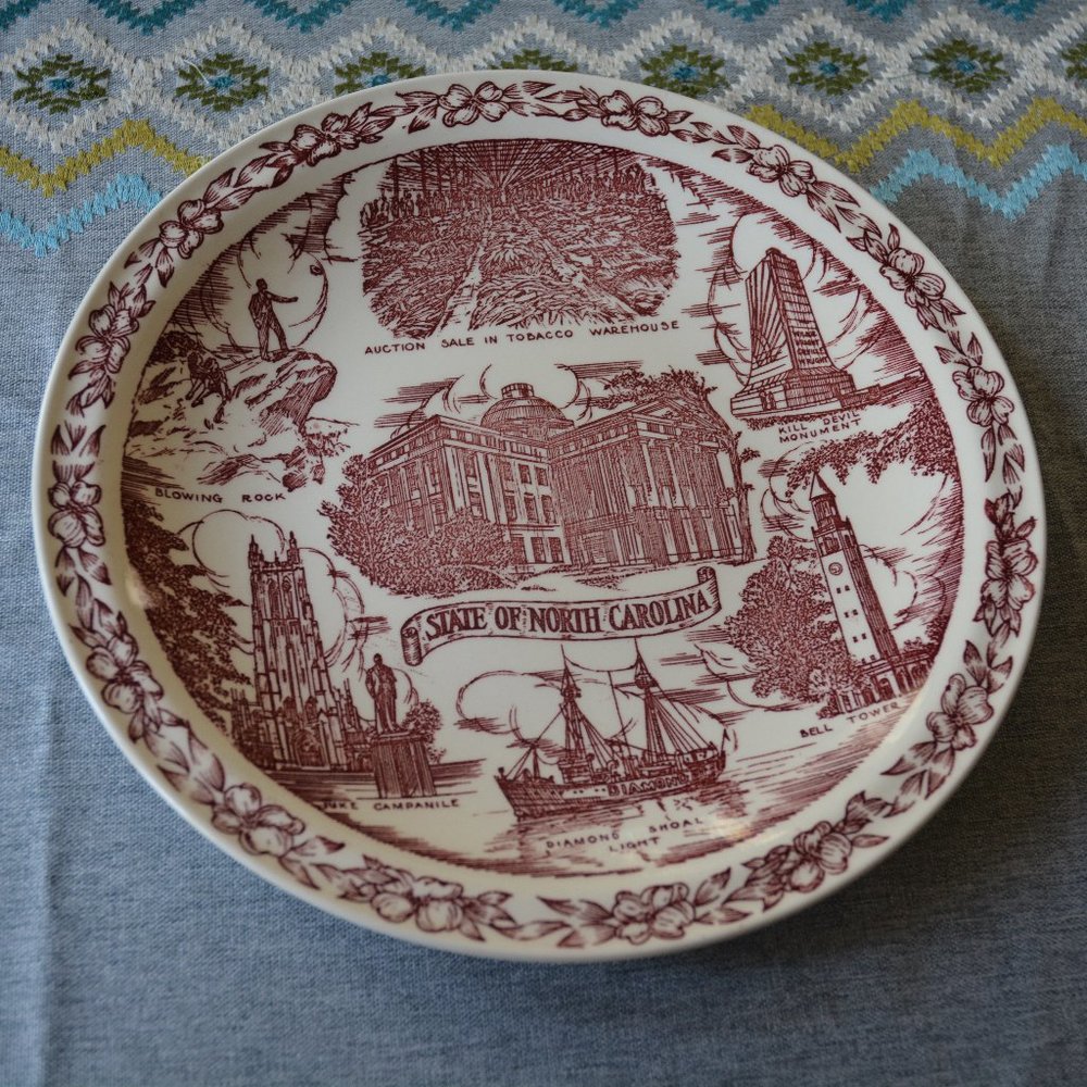North Carolina Collector's Plate by Vernon Kilns
